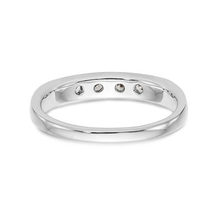 0.21ct. CZ Solid Real 14K White Gold Channel Wedding Band Ring