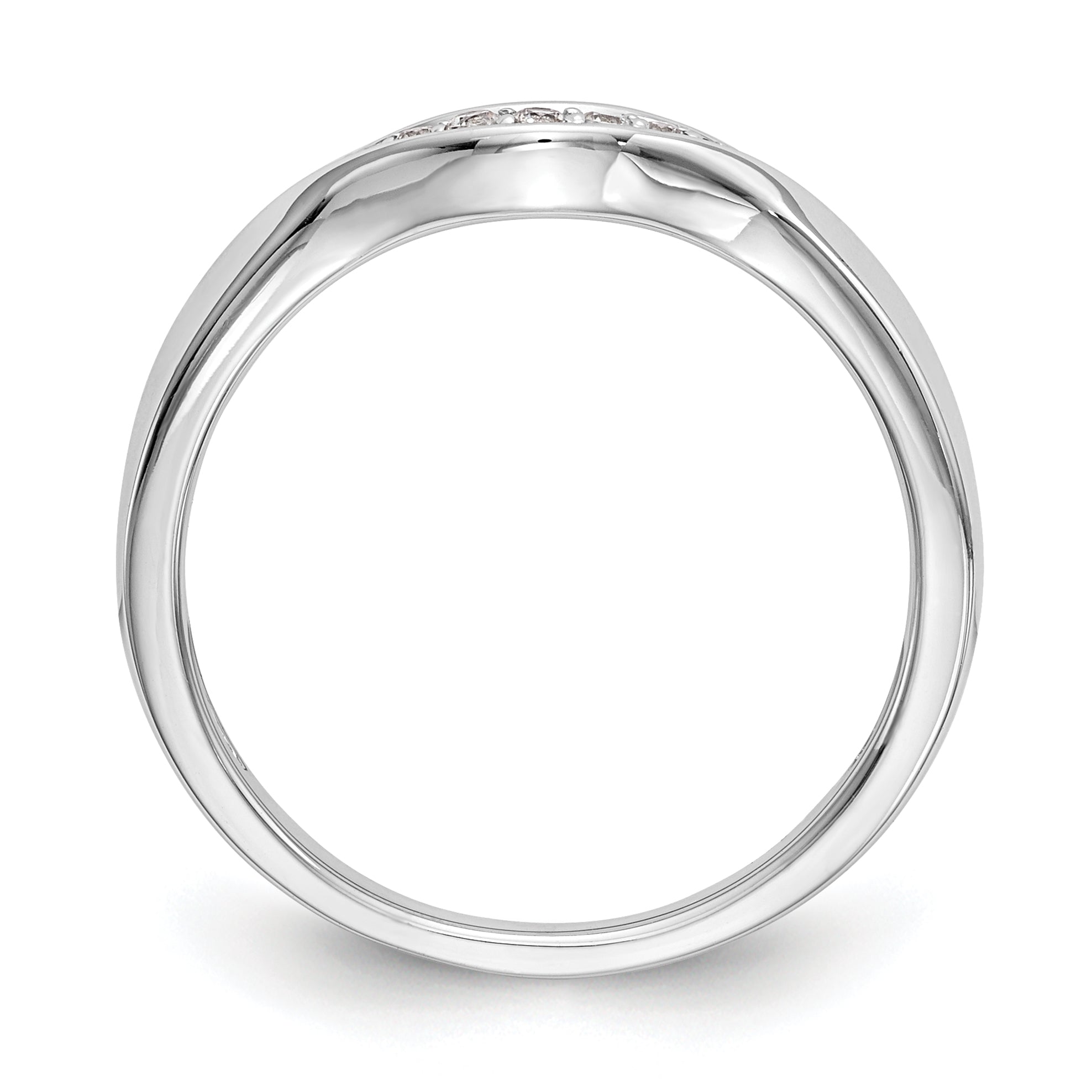 0.08ct. CZ Solid Real 14K White Gold Wedding Band Ring