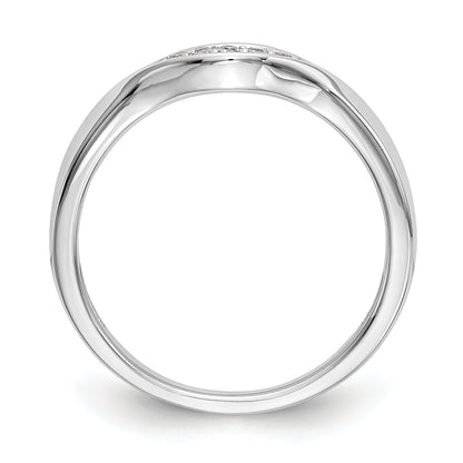 0.08ct. CZ Solid Real 14K White Gold Wedding Band Ring