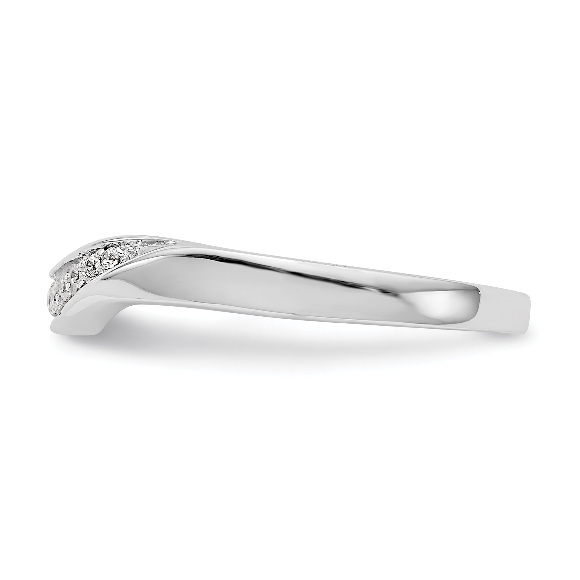 0.08ct. CZ Solid Real 14K White Gold Wedding Band Ring