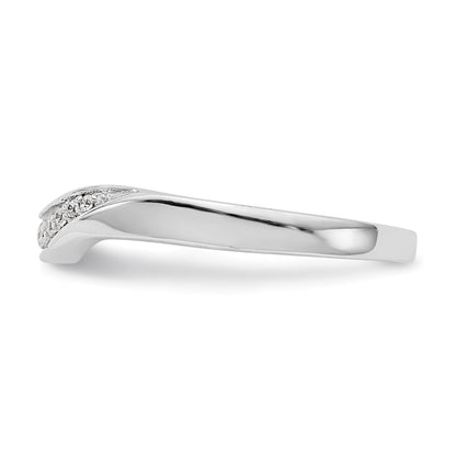 0.08ct. CZ Solid Real 14K White Gold Wedding Band Ring