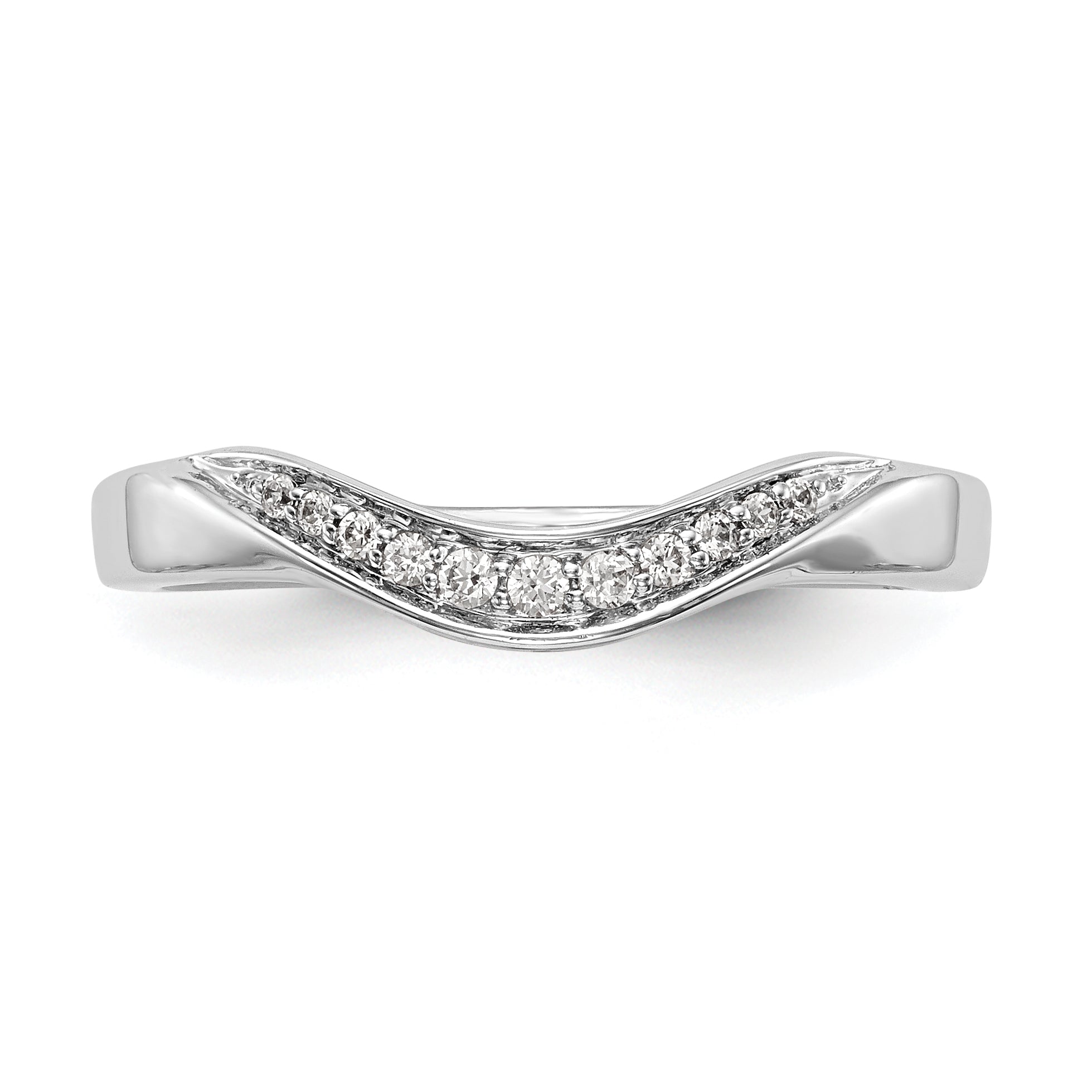 0.08ct. CZ Solid Real 14K White Gold Wedding Band Ring