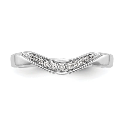 0.08ct. CZ Solid Real 14K White Gold Wedding Band Ring