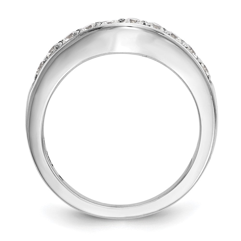 14K White Gold Real Diamond Band