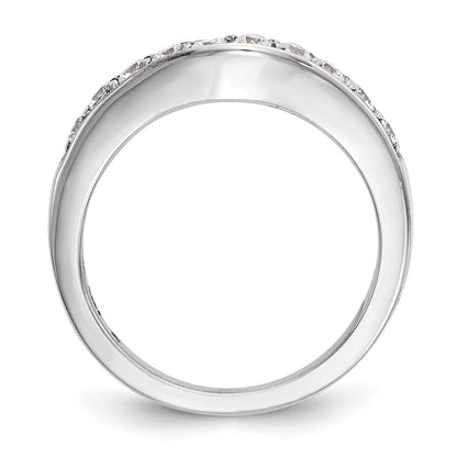 14K White Gold Real Diamond Band