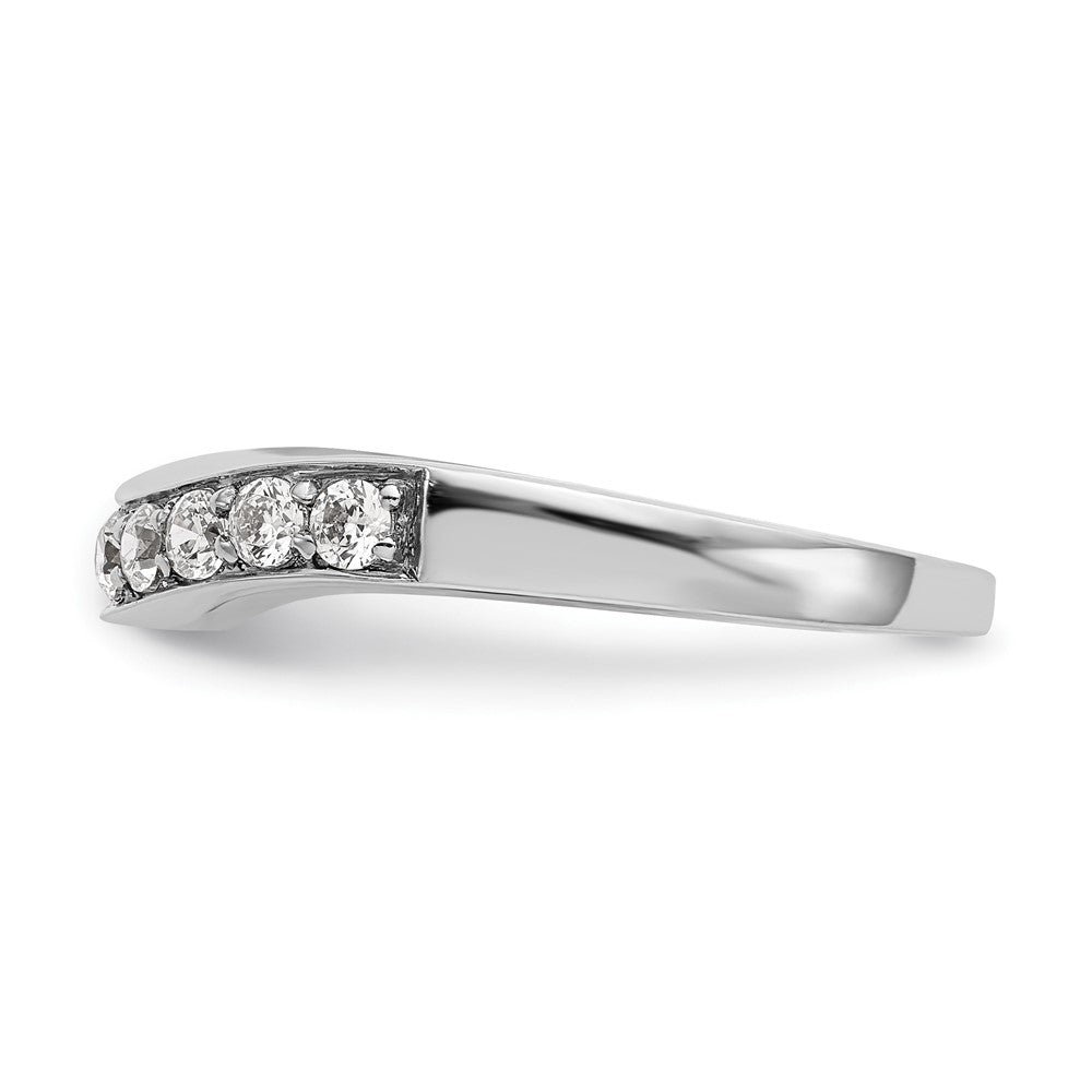 14K White Gold Real Diamond Band