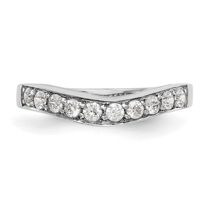 14K White Gold Real Diamond Band