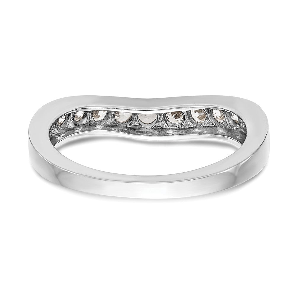 14K White Gold Real Diamond Band