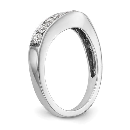 14K White Gold Real Diamond Band