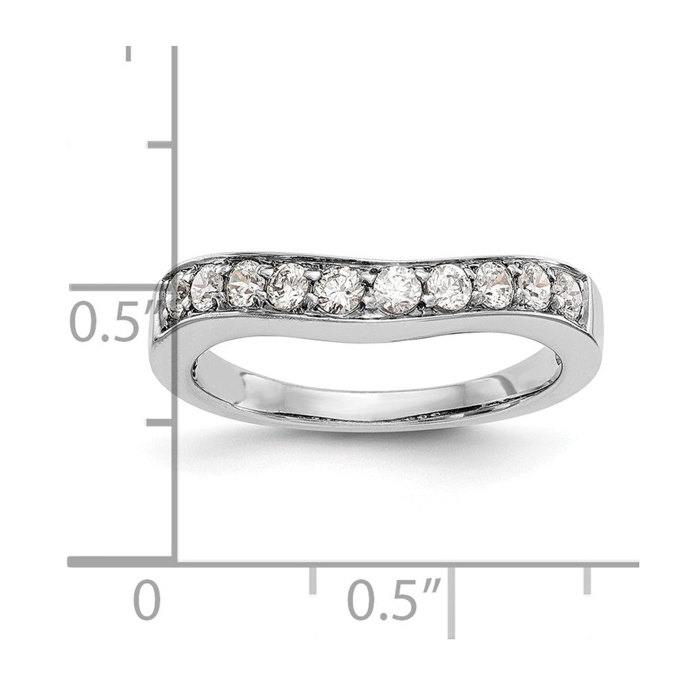 14K White Gold Real Diamond Band