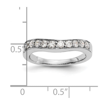 14K White Gold Real Diamond Band