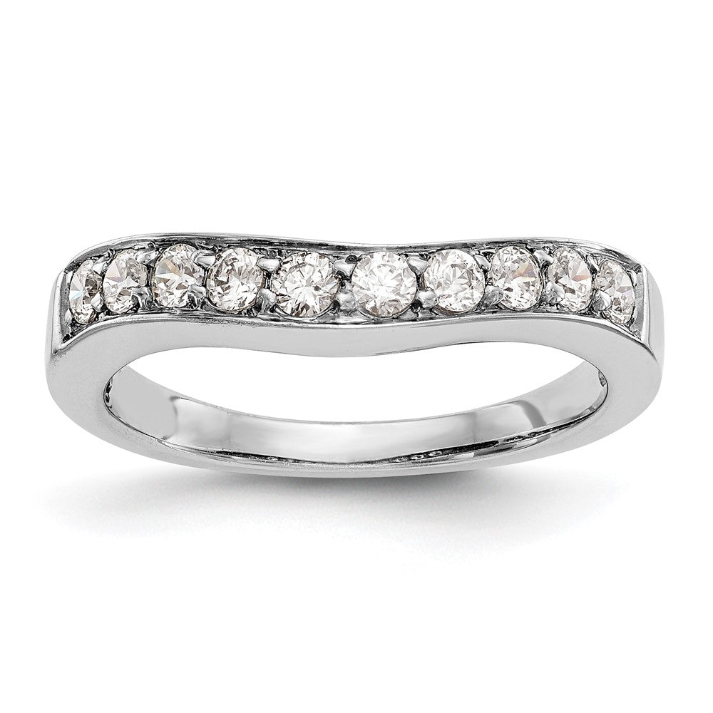 14K White Gold Real Diamond Band