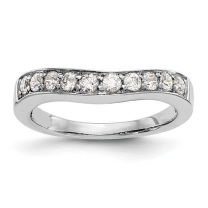 14K White Gold Real Diamond Band