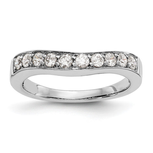 14K White Gold Real Diamond Band