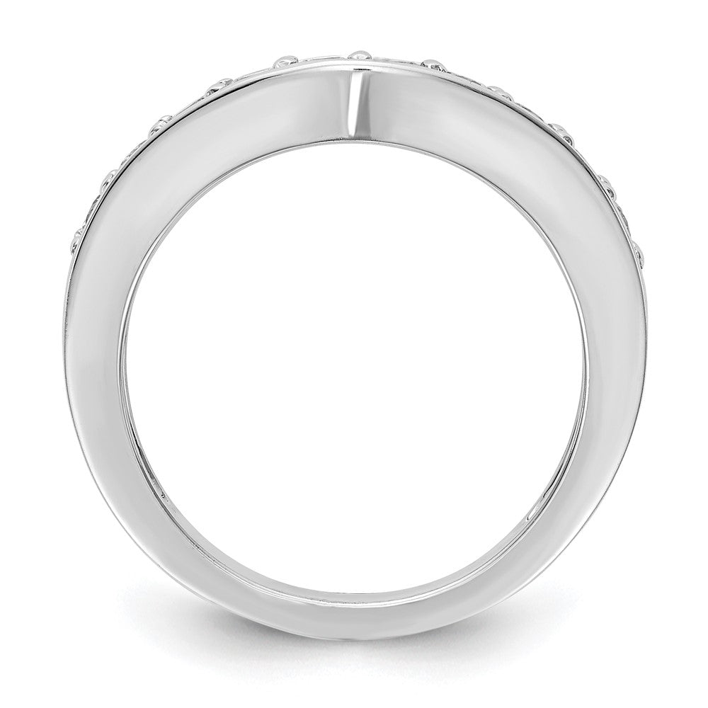 14K White Gold Real Diamond Band