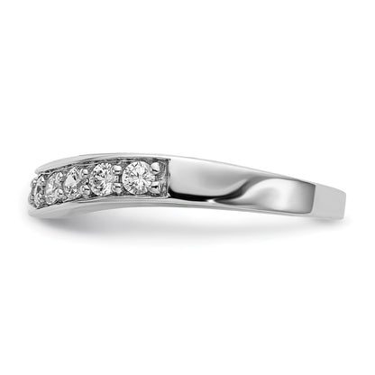 14K White Gold Real Diamond Band