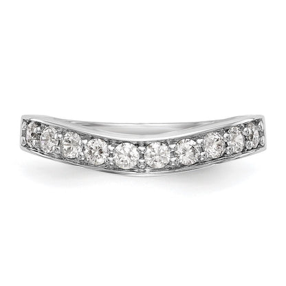 14K White Gold Real Diamond Band