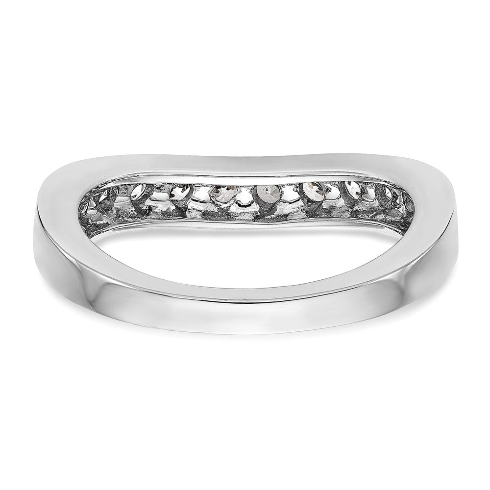 14K White Gold Real Diamond Band