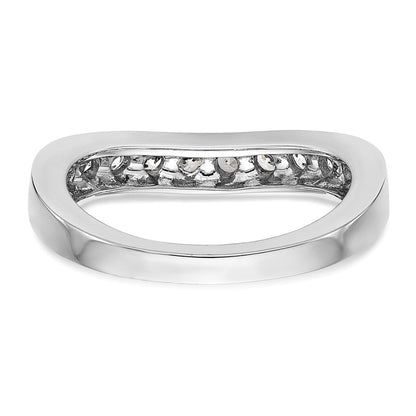 14K White Gold Real Diamond Band