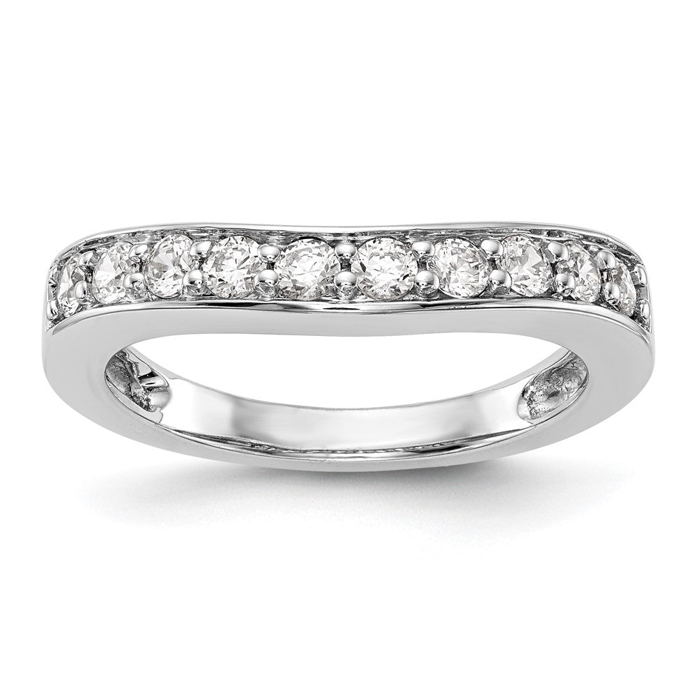 14K White Gold Real Diamond Band