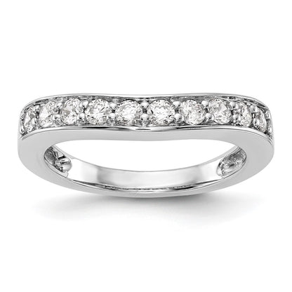14K White Gold Real Diamond Band