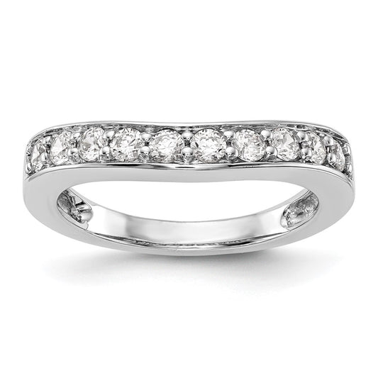 14K White Gold Real Diamond Band