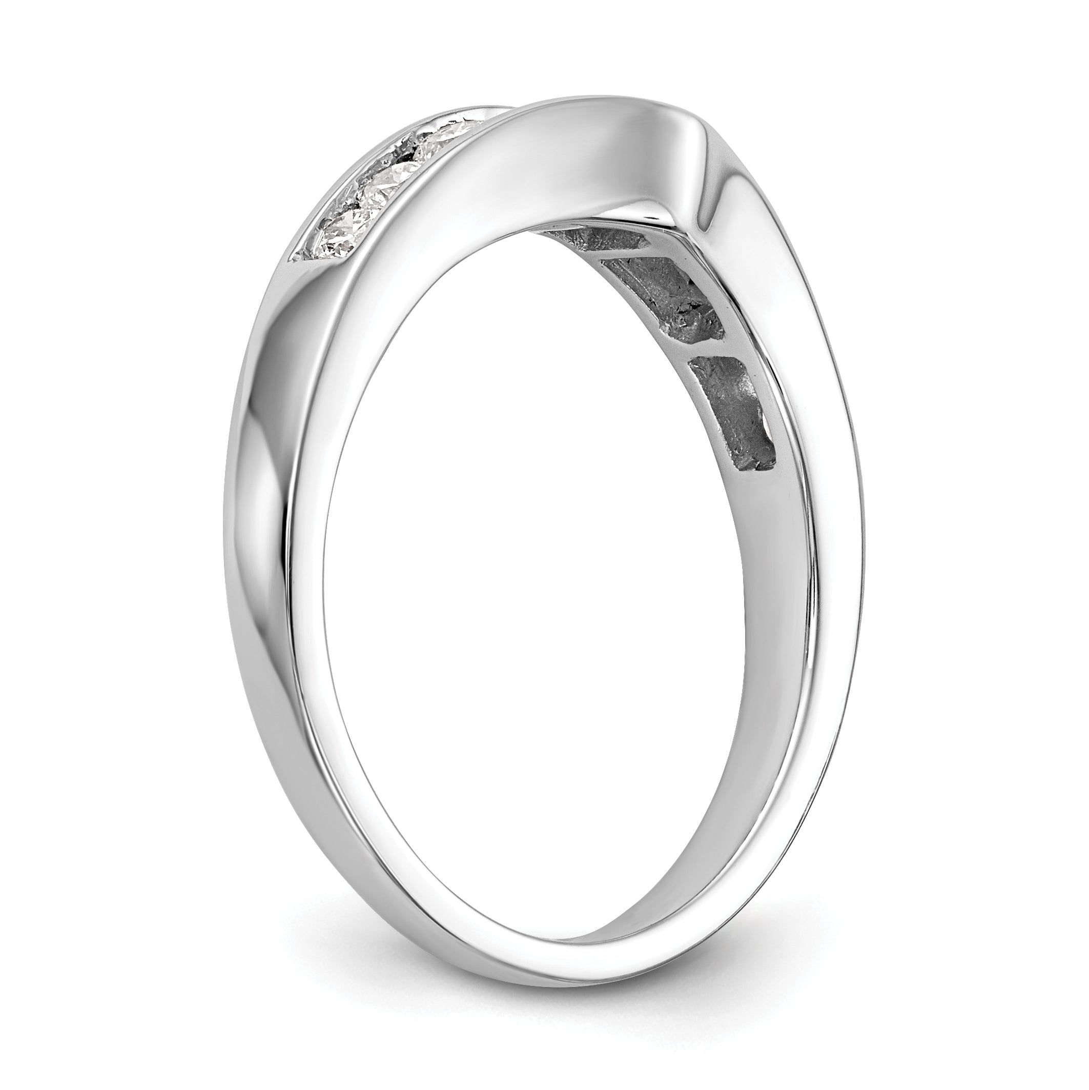 0.50ct. CZ Solid Real 14K White Gold Wedding Band Ring