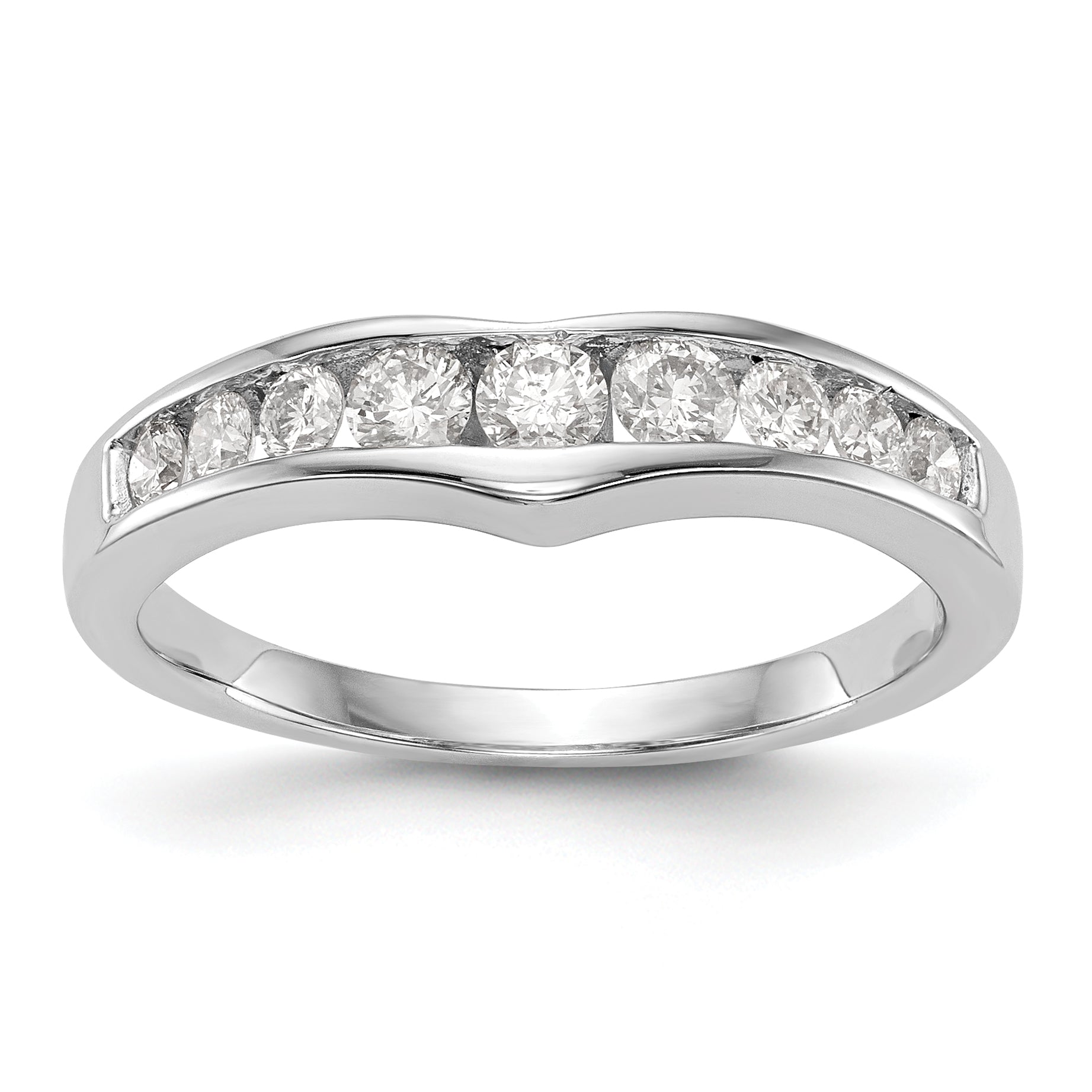 0.50ct. CZ Solid Real 14K White Gold Wedding Band Ring