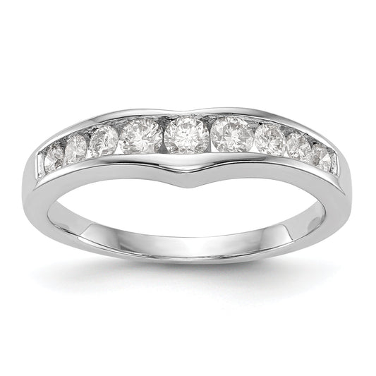 0.50ct. CZ Solid Real 14K White Gold Wedding Band Ring