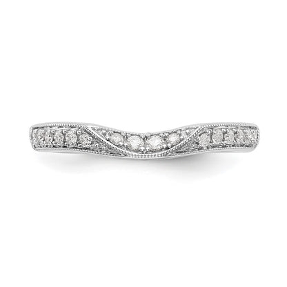 14K White Gold Real Diamond Band