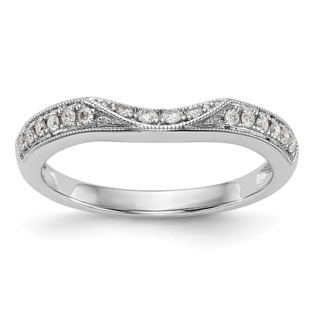 14K White Gold Real Diamond Band