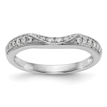 14K White Gold Real Diamond Band