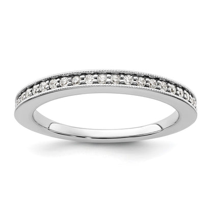 14K White Gold Real Diamond Band