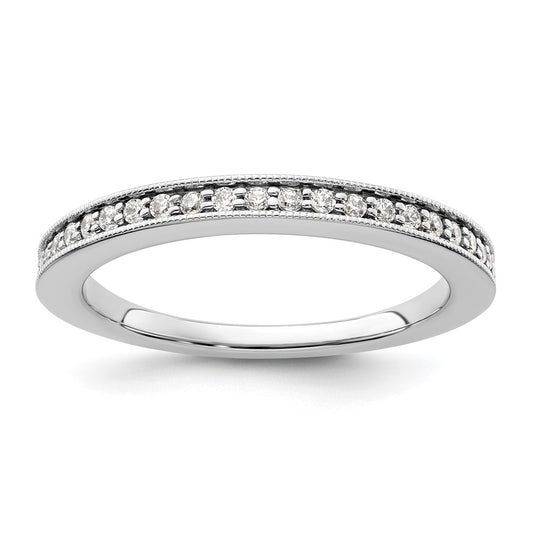 14K White Gold Real Diamond Band