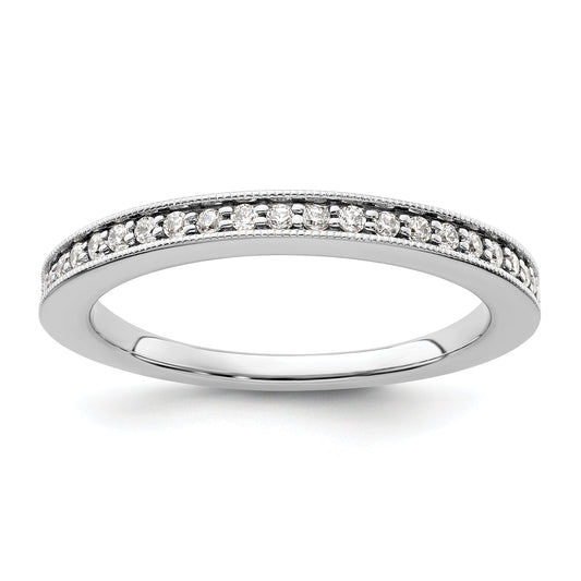 0.17ct. CZ Solid Real 14K White Gold Wedding Band Ring