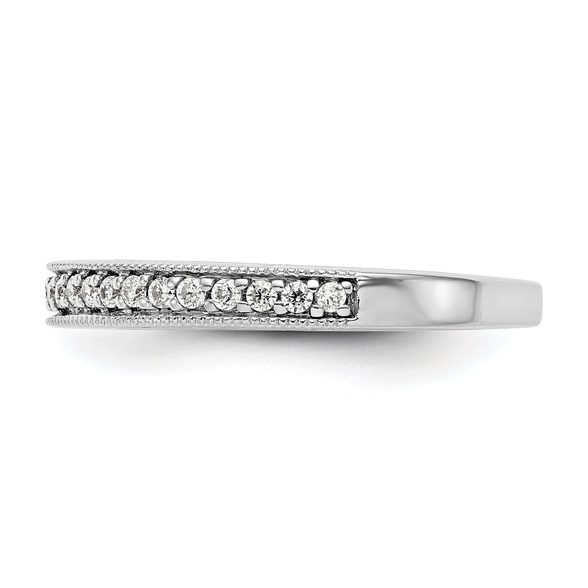 0.17ct. CZ Solid Real 14K White Gold Wedding Band Ring