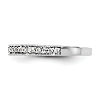 0.17ct. CZ Solid Real 14K White Gold Wedding Band Ring