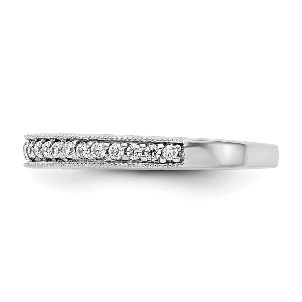 14K White Gold Real Diamond Band