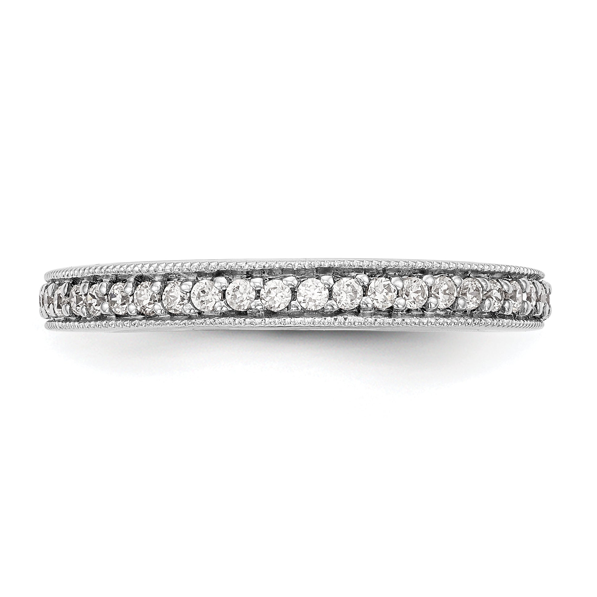 0.17ct. CZ Solid Real 14K White Gold Wedding Band Ring