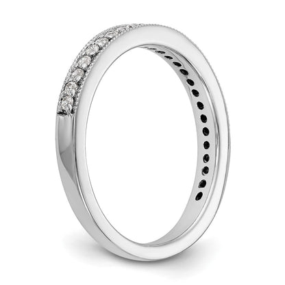 14K White Gold Real Diamond Band