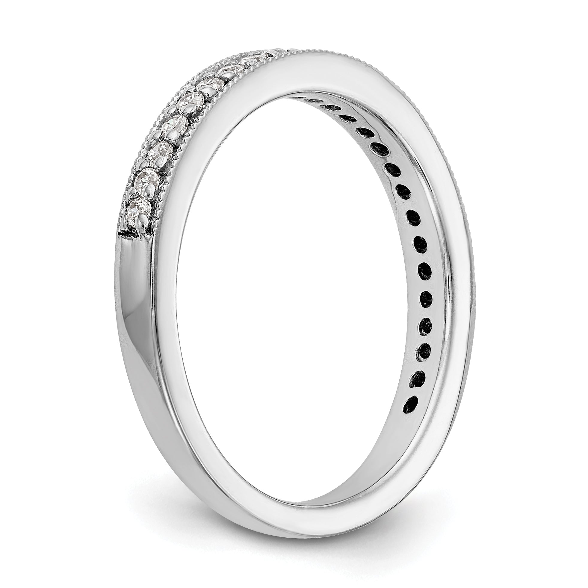 0.17ct. CZ Solid Real 14K White Gold Wedding Band Ring