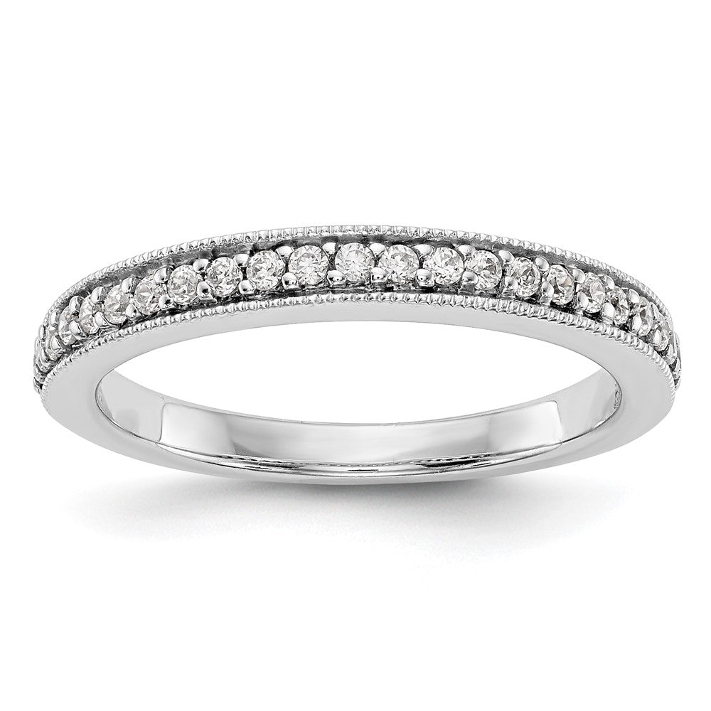 14K White Gold Real Diamond Band