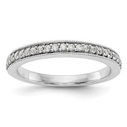 14K White Gold Real Diamond Band