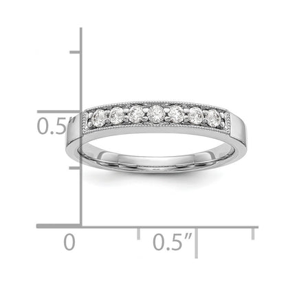 14K White Gold Real Diamond Band