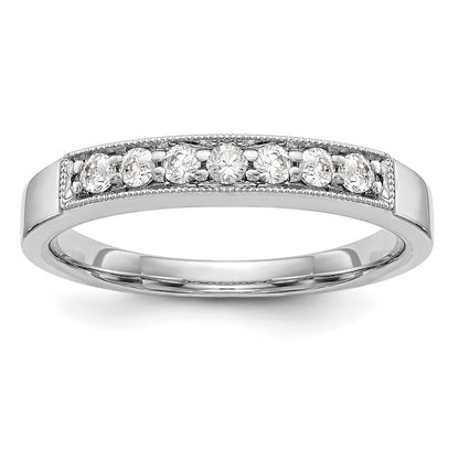 14K White Gold Real Diamond Band