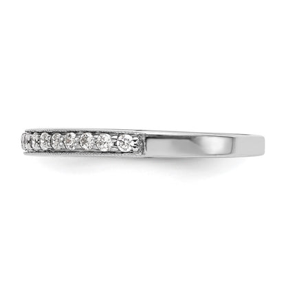 14K White Gold Real Diamond Band