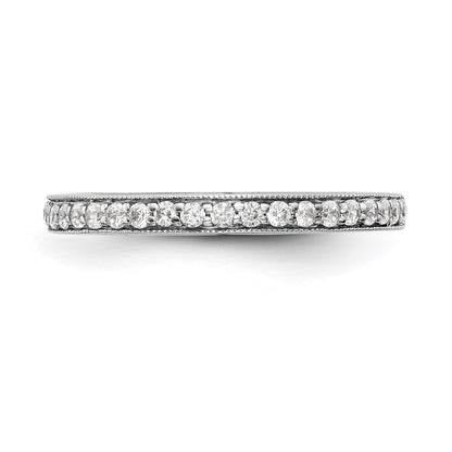 14K White Gold Real Diamond Band