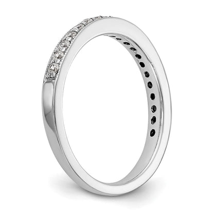 14K White Gold Real Diamond Band