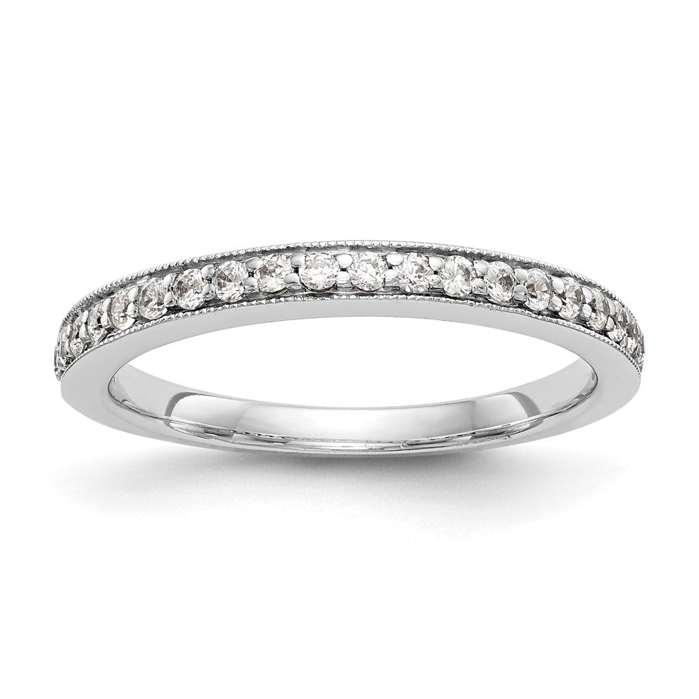 14K White Gold Real Diamond Band