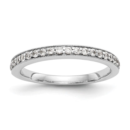 14K White Gold Real Diamond Band